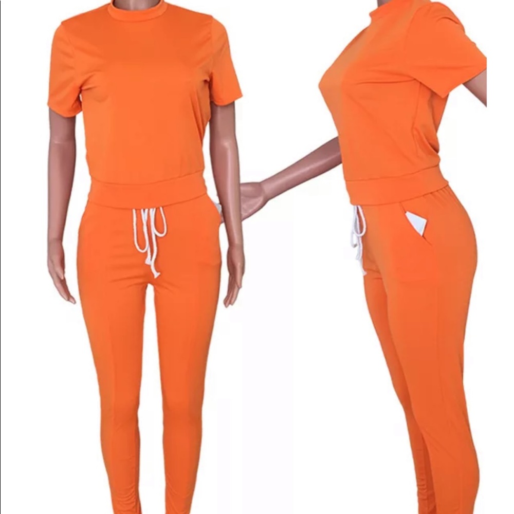 Ladies Orange two piece set